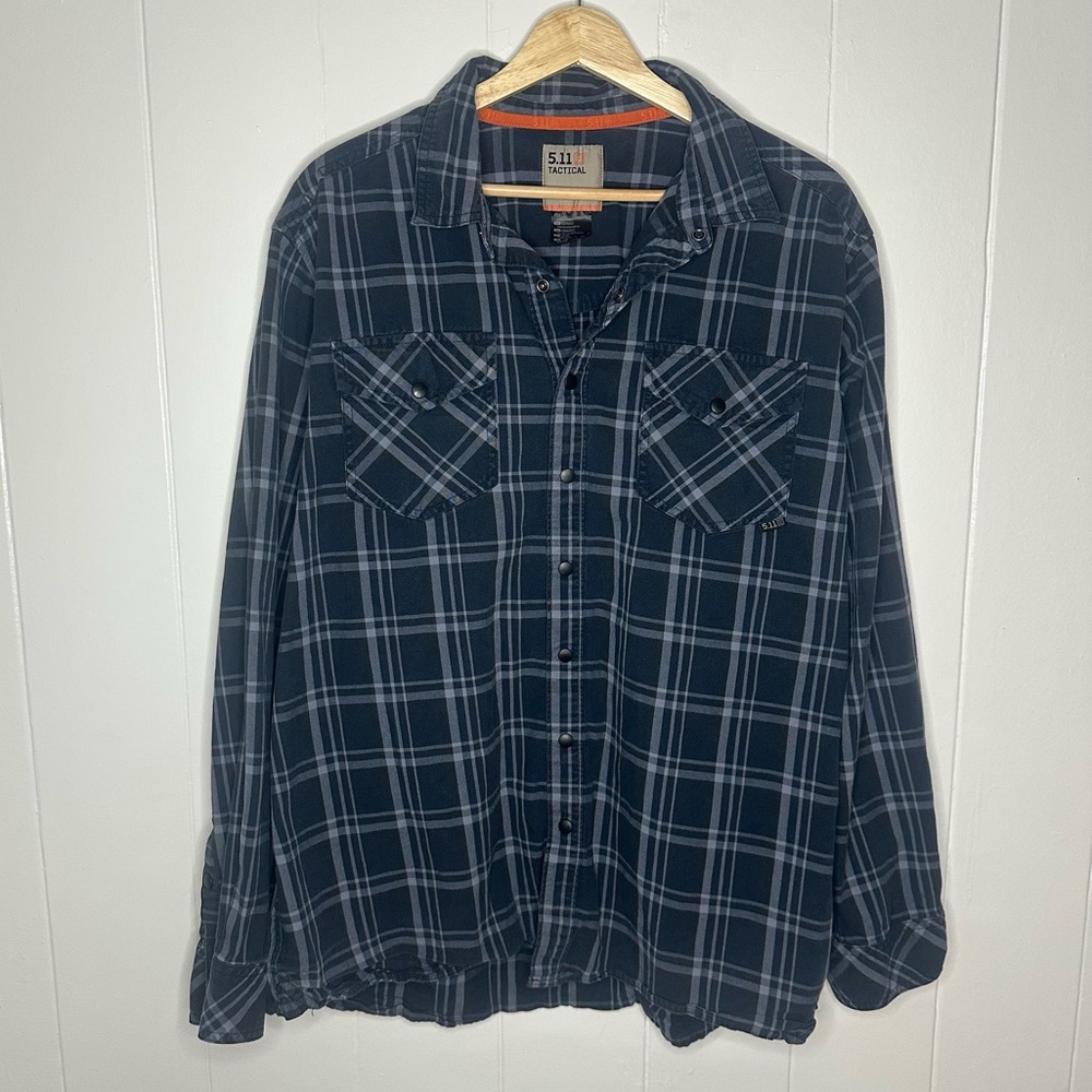 5.11 Tactical Men's Navy Plaid Shirt